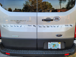 Magnetic Van Strip -- Eight Silky Terriers